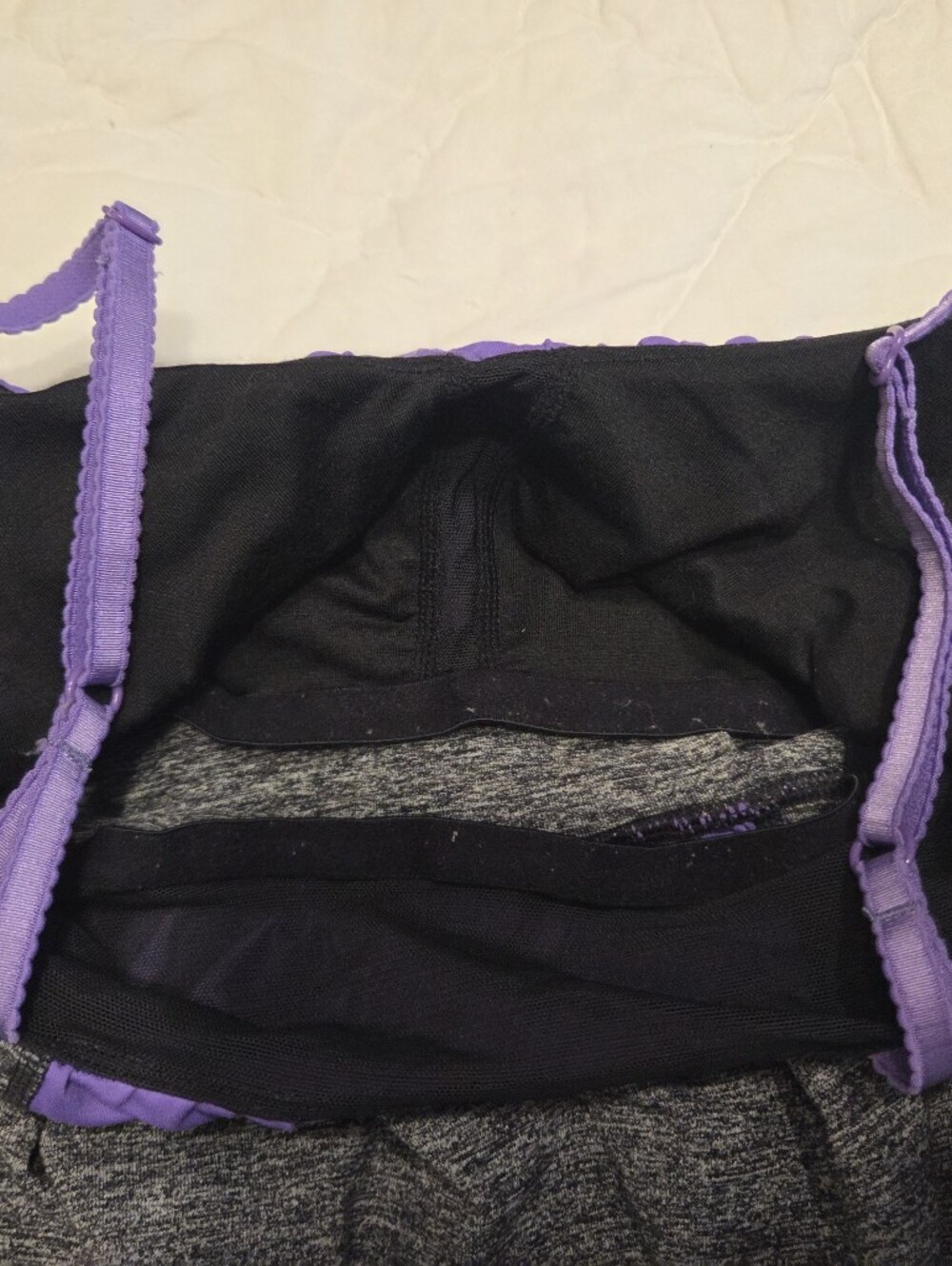 Lululemon Ruched Bust Active Tank Top w/ Built-in Bra | Gray & Purple | Size 4 - Picture 5 of 6